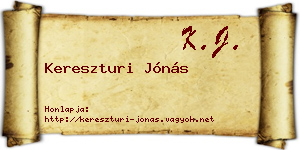 Kereszturi Jónás névjegykártya